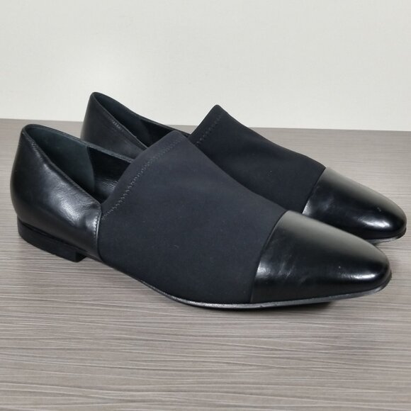 Via Spiga Tate Loafer, Black Leather & Elastic, Womens Size 7.5 US / 37.5 - Picture 3 of 12
